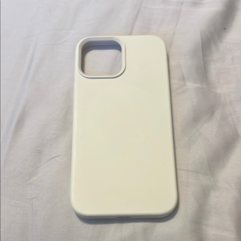 White Silicone Phone Case with Matte Finish and Raised Edges